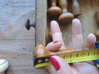 6 Pomelli legno vintage marrone