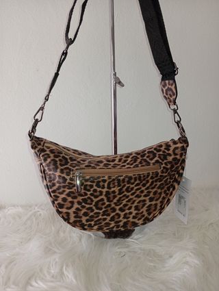 Borsa a mezzaluna leopardata
