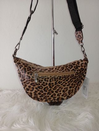Borsa a mezzaluna leopardata