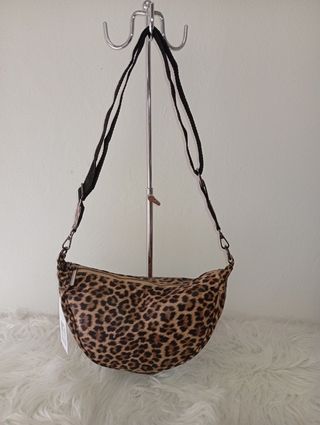 Borsa a mezzaluna leopardata