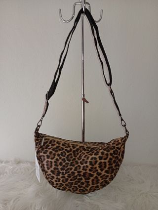 Borsa a mezzaluna leopardata