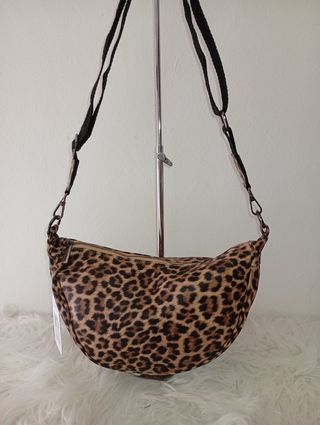 Borsa a mezzaluna leopardata