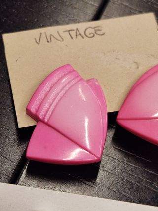 Orecchini vintage rosa & bianchi
