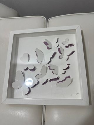 Cuadro mariposas - Blanco y morado