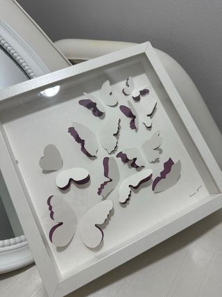 Cuadro mariposas - Blanco y morado