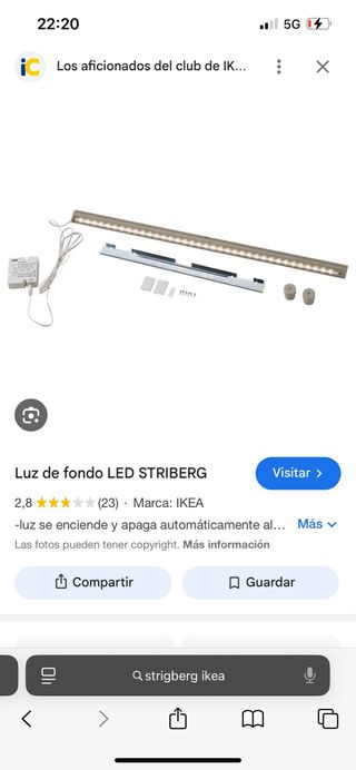 Tira LED STRIBERG IKEA 92cm