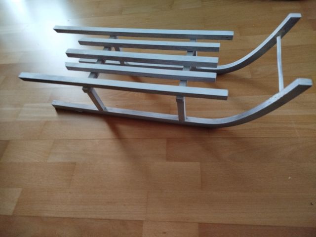 Trineo blanco decorativo madera