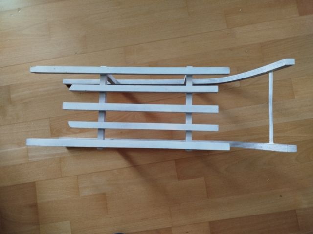 Trineo blanco decorativo madera