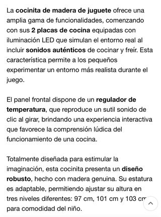 Cocina juguete infantil madera