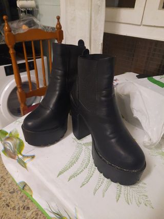 Botines plataforma mujer negros n37