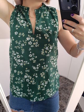 Blusa flores verde - Talla M