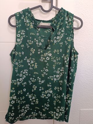 Blusa flores verde - Talla M
