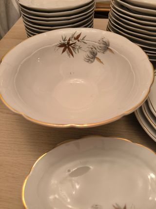 Vajilla porcelana vintage dorada
