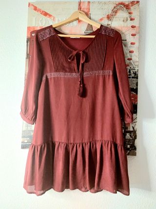 Vestido burdeos mujer - Talla M