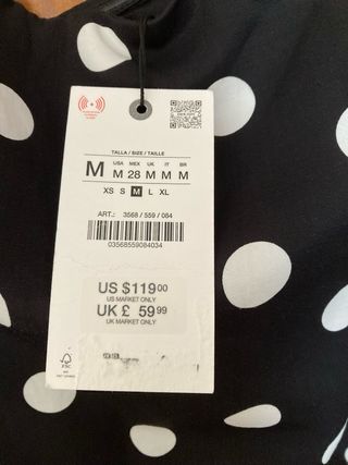 Vestido Zara lunares blanco-negro