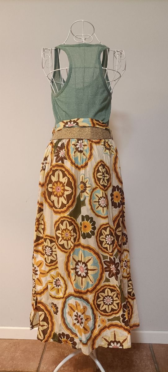 Gonna lunga stile Capri floreale