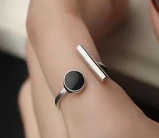 Anillo plata & ónice negro
