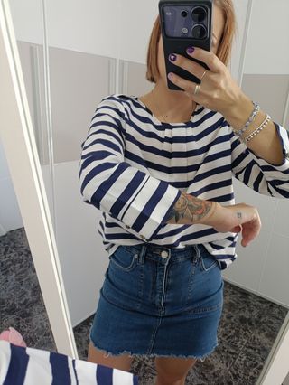Camiseta rayas marineras azul-blanco