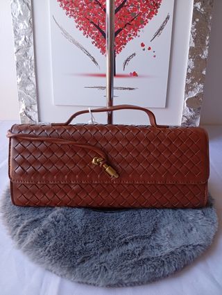 Borsa intrecciata marrone
