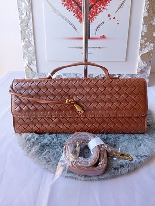 Borsa intrecciata marrone