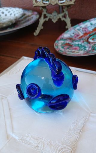 Pesce Murano vetro blu