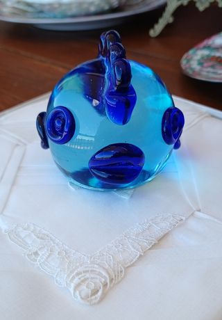 Pesce Murano vetro blu