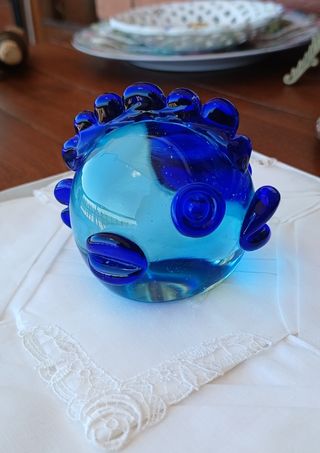 Pesce Murano vetro blu