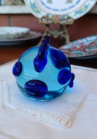 Pesce Murano vetro blu