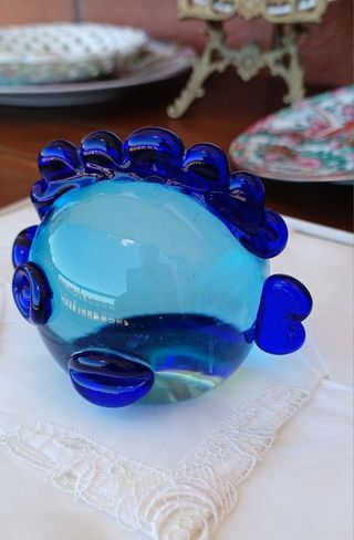 Pesce Murano vetro blu