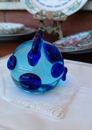 Pesce Murano vetro blu