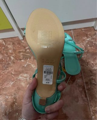 Sandalias tacón turquesa - talla 41