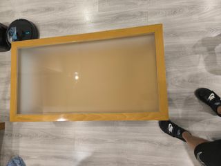 Mesa baja comedor cristal madera