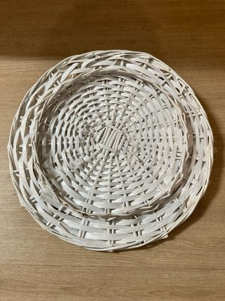 Cesto mimbre blanco Tapa