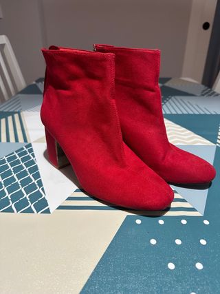 Botines rojos ante tacón 7cm