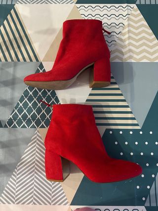 Botines rojos ante tacón 7cm