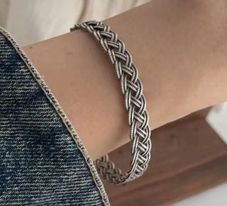 Pulsera trenzada plata