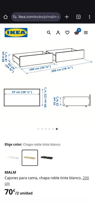 SOLO HOY 3 cajones con ruedas malm