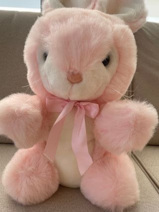 Peluche Coelho Rosa - Anos 90