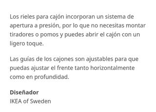 9 pares de rieles cajón apertura presión IKEA