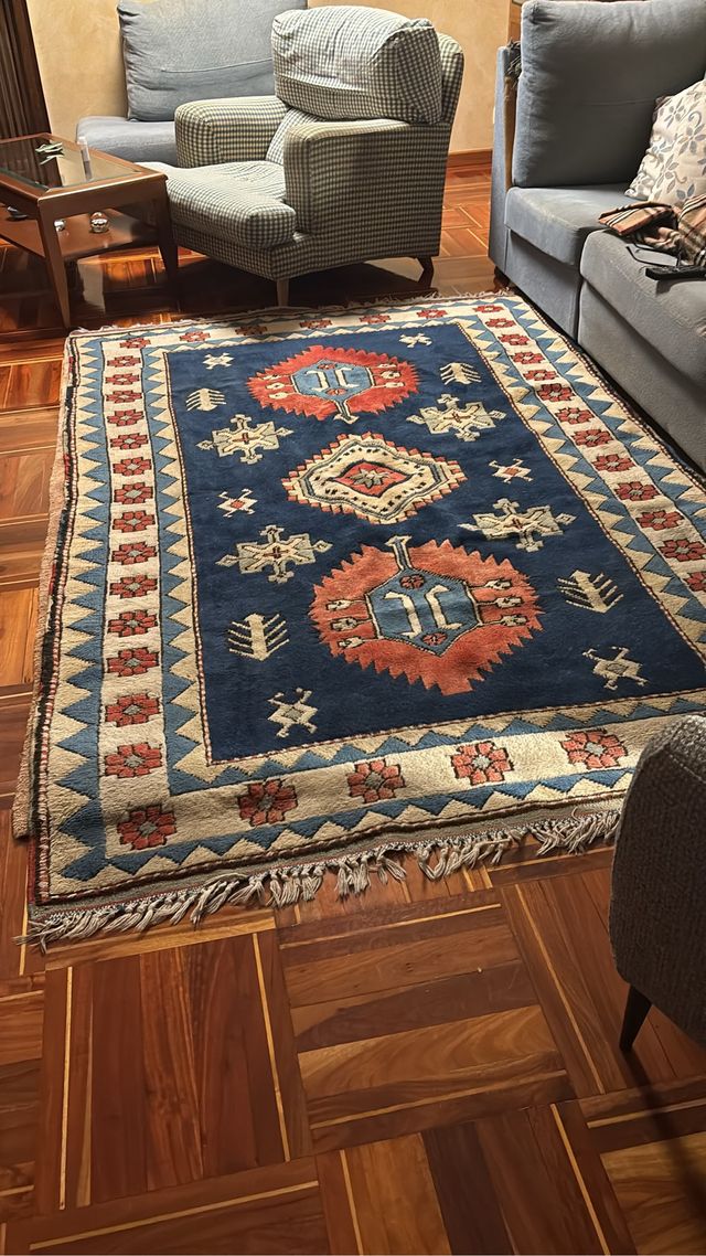 Alfombra lana 2,70x1,60 - azul, roja