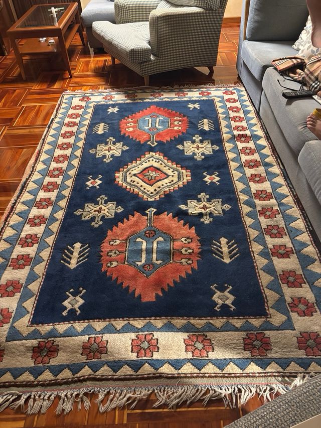 Alfombra lana 2,70x1,60 - azul, roja