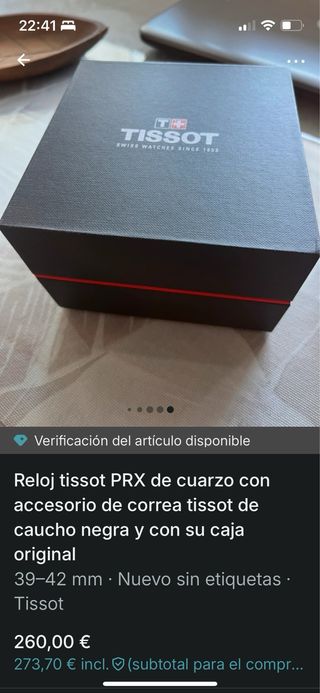 Reloj Tissot PRX Cuarzo - Correa Caucho