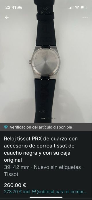 Reloj Tissot PRX Cuarzo - Correa Caucho