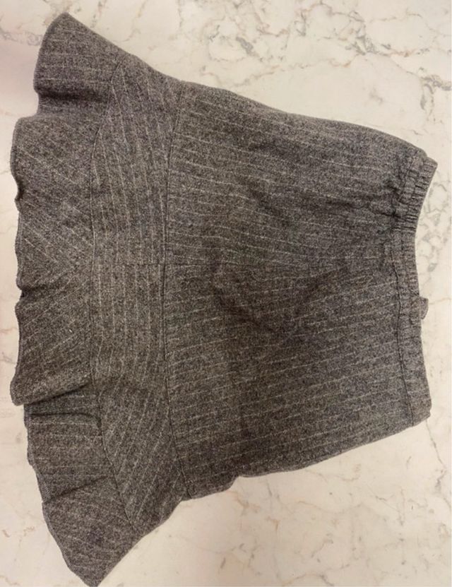 Gonna grigia a righe bimba 6-7 anni