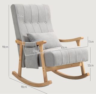 Sillón mecedora gris & madera
