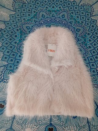 Gilet pelliccia beige 3 Desy