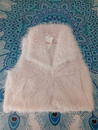 Gilet pelliccia beige 3 Desy