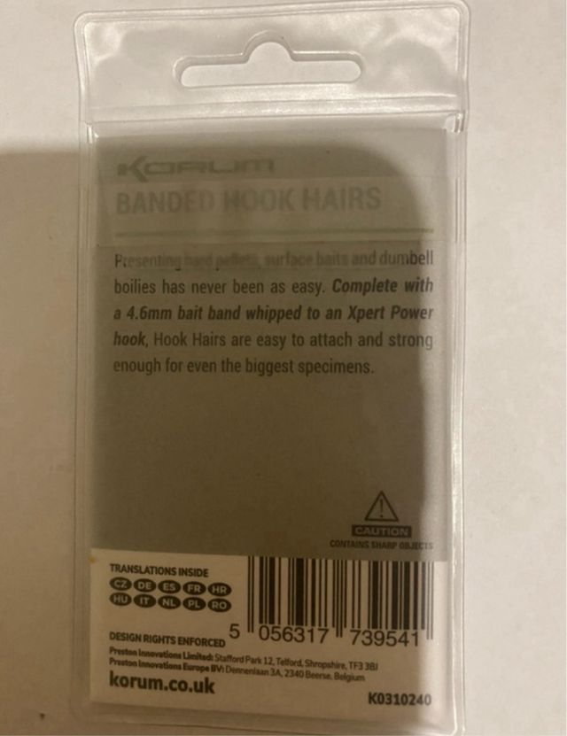 Banded Hook Hairs- Korum - size 10 o 14