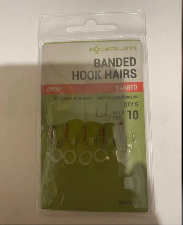 Banded Hook Hairs- Korum - size 10 o 14