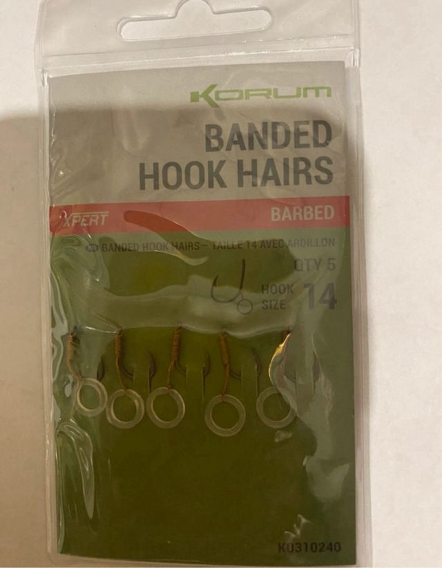 Banded Hook Hairs- Korum - size 10 o 14